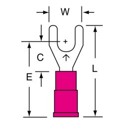 3M MV18-8FK Scotchlok Fork Vinyl Insulated Brazed Seam 22-18 AWG - Micro Parts & Supplies, Inc.