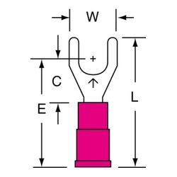3M Scotchlok Fork, Vinyl Insulated Brazed Seam MV18-10FK, 22-18 AWG