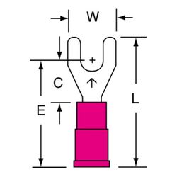 3M MVU18-6FK Scotchlok Fork Vinyl Insulated Butted Seam 22-18 AWG - Micro Parts & Supplies, Inc.