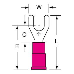 3M MVU18-8FK Scotchlok Fork Vinyl Insulated Butted Seam 22-18 AWG - Micro Parts & Supplies, Inc.
