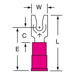 3M MVU18-4FLK Scotchlok Locking Fork Vinyl Insulated Butted Seam  - Micro Parts & Supplies, Inc.