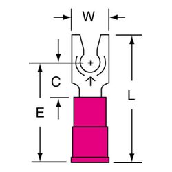 3M MVU18-6FLK Scotchlok Locking Fork Vinyl Insulated Butted Seam  - Micro Parts & Supplies, Inc.