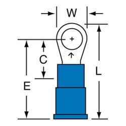 3M Scotchlok Ring Tongue, Vinyl Insulated Brazed Seam MV14-8R/SK, Stud Size 8
