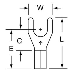 3M Scotchlok Fork, Non-Insulated Butted Seam MU14-8FK, 16-14 AWG