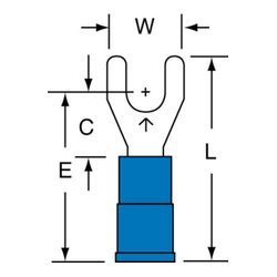 3M MV14-8FK Scotchlok Fork Vinyl Insulated Brazed Seam 16-14 AWG - Micro Parts & Supplies, Inc.