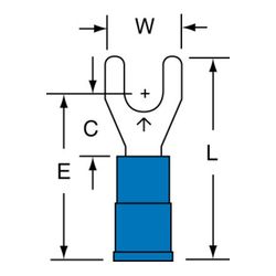 3M MVU14-8FK Scotchlok Fork Vinyl Insulated Butted Seam 16-14 AWG - Micro Parts & Supplies, Inc.