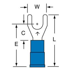 3M MVU14-10FK Scotchlok Fork Vinyl Insulated Butted Seam 16-14 AWG - Micro Parts & Supplies, Inc.