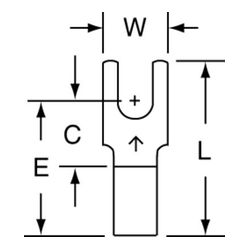 3M Scotchlok Block Fork, Non-Insulated Brazed Seam M14-6FB/SK, Stud Size 6