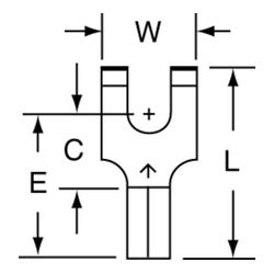 3M Scotchlok Block Flanged Fork, Non-Insulated Butted Seam MU14-6FFBK, 16-14 AWG