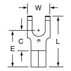 3M Scotchlok Block Flanged Fork, Non-Insulated Butted Seam MU14-10FFBK, 16-14 AWG