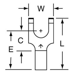 3M Scotchlok Block Flanged Fork, Non-Insulated Brazed Seam M14-10FFBK, 16-14 AWG