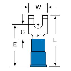 3M Scotchlok Block Flanged Fork, Vinyl Insulated Brazed Seam MV14-6FFBK, 16-14 AWG
