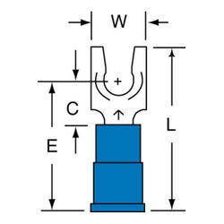 3M MVU14-8FLK Scotchlok Locking Fork Vinyl Insulated Butted Seam  - Micro Parts & Supplies, Inc.