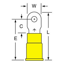 3M Scotchlok Ring Tongue, Vinyl Insulated Brazed Seam MV10-4R/SK, Stud Size 4