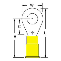 3M MNG10-14R/SK Scotchlok Ring Tongue Nylon Insulated w/Insulation Grip  - Micro Parts & Supplies, Inc.