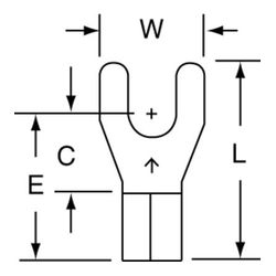 3M Scotchlok Fork, Non-Insulated Butted Seam MU10-8FK, 12-10 AWG