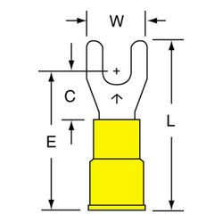 3M MV10-8FK Scotchlok Fork Vinyl Insulated Brazed Seam 12-10 AWG - Micro Parts & Supplies, Inc.