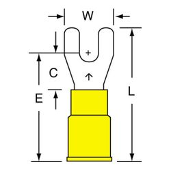 3M Scotchlok Fork, Nylon Insulated w/Insulation Grip MNG10-6FK, 12-10 AWG