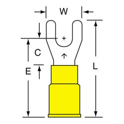 3M MNG10-8FK Scotchlok Fork Nylon Insulated w/Insulation Grip 12-10 AWG - Micro Parts & Supplies, Inc.