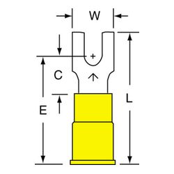 3M MVU10-6FBK Scotchlok Block Fork Vinyl Insulated Butted Seam  - Micro Parts & Supplies, Inc.