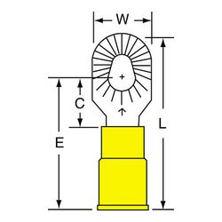3M Scotchlok Multi-Stud Ring Tongue, Nylon Insulated w/Insulation Grip MNG10-610RK, 12-10 AWG