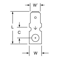 3M MA250DM/8RRK Scotchlok Double Male Ring Tongue Non-Insulated Rectangular - Micro Parts & Supplies, Inc.