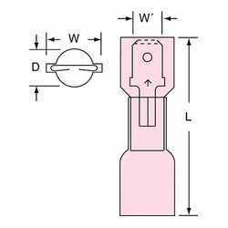 3M MNU18-250DMIK Scotchlok Male Disconnect Fully Nylon Insulated Butted Seam  - Micro Parts & Supplies, Inc.