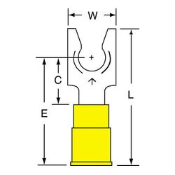 3M MV10-14FLK Scotchlok Locking Fork Vinyl Insulated Brazed Seam  - Micro Parts & Supplies, Inc.