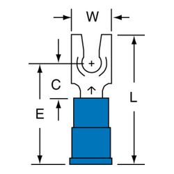 3M MV14-6FLK Scotchlok Locking Fork Vinyl Insulated Brazed Seam  - Micro Parts & Supplies, Inc.