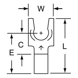 3M Scotchlok Locking Fork, Non-Insulated Brazed Seam M14-10FLK, Stud Size 10