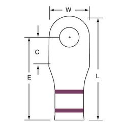 3M Scotchlok Large Gauge Ring Tongue, Copper Non Insulated Seamless MC2-516RX, Stud Size 5/16