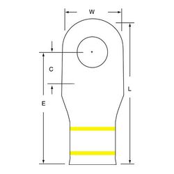 3M Scotchlok Large Gauge Ring Tongue, Copper Non Insulated Seamless MC4/0-12RX, Stud Size 1/2