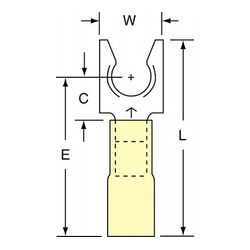 3M MH10-14FLK Scotchlok Locking Fork Heat Shrink Brazed Seam  - Micro Parts & Supplies, Inc.