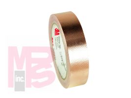 3M Embossed Copper EMI Shielding Tape 1245  23 in x 60 yd Log Roll  3 in Plastic Core