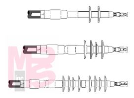 3M Cold Shrink QT-III Outdoor 4 Skirt Termination 7696-S-4  Tape  Wire and UniShield®  5-25/28 kV  1.53-2.32 in (21 13881 9 mm) Cable Insul. O.D.  1 termination/kit