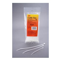 3M Miniature Cable Tie 53168, Natural, 6 in, 100 per bag