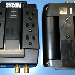 SYCOM Surge Protector, 6 AC Outlets,Telephone/Fax & Coax, SYC-6TC