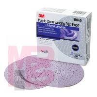 3M Purple Clean Sanding Hookit(TM) Disc, 30760, 6 in, P800C, 50 discs per box, 4 boxes per case