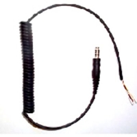 3M Peltor(TM) Headset Curly Cable Downlead with 4-Pole Molded Plug ML1A, 1 ea/cs