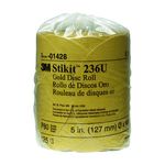 3M Stikit Gold Disc Roll, 01428, 5 in, P80A, 125 discs per roll, 10 rolls per case