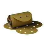 3M Stikit Gold Disc Roll D/F, 01643, 6 in, P80A, 125 discs per roll, 10 rolls per case