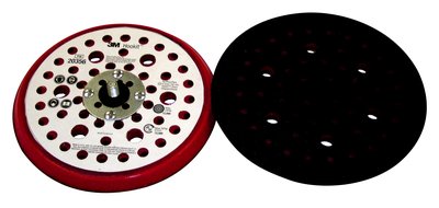 3M 20356 Hookit Clean Sanding Low Profile Disc Pad 6 in x 3/8 in x 5/16-24 External 52 Holes Red Foam - Micro Parts &amp; Supplies, Inc.