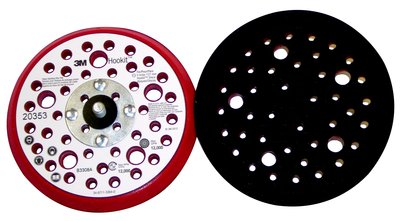 3M 20353 Hookit Clean Sanding Low Profile Disc Pad 5 in x 3/8 in x 5/16-24 External 44 Holes Red Foam - Micro Parts &amp; Supplies, Inc.