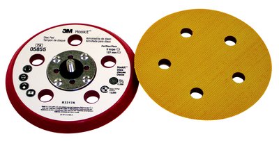 3M 5855 Hookit D/F Low Profile Backup Pad 5 in x 3/8 in 5/16-24 External - Micro Parts &amp; Supplies, Inc.