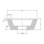 3M CBN Wheel 154PL 11A2, 4.00 in x 1.25 in x AH X=1/4 W=1/4, B220, 1 per case