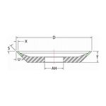 3M CBN Wheel 154PL 12V9, 5.00 in x 0.75 in x AH X=1/8 U=3/8 30°, B220, 1 per case