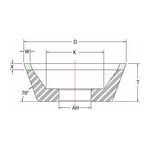 3M CBN Wheel 195DM 11V2, 4.00 in x 1.5 in x AH X=1/4 W=1/4 20°, B220, 1 per case