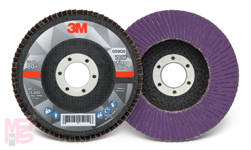 3M Flap Disc 769F 5905  T27  4 1/2 in x 7/8 in  80+  10 per case