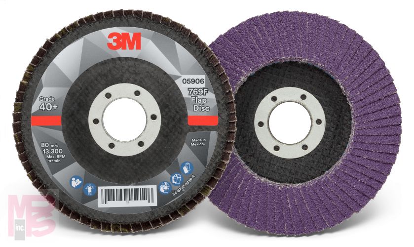 3M Flap Disc 769F 5906  T29  4 1/2 in x 7/8 in  40+  10 per case