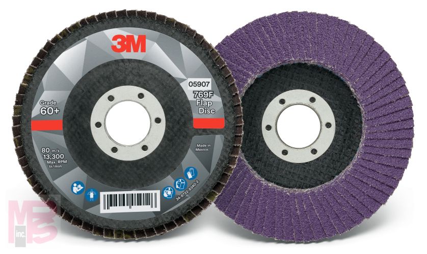 3M Flap Disc 769F 5907  T29  4 1/2 in x 7/8 in  60+  10 per case